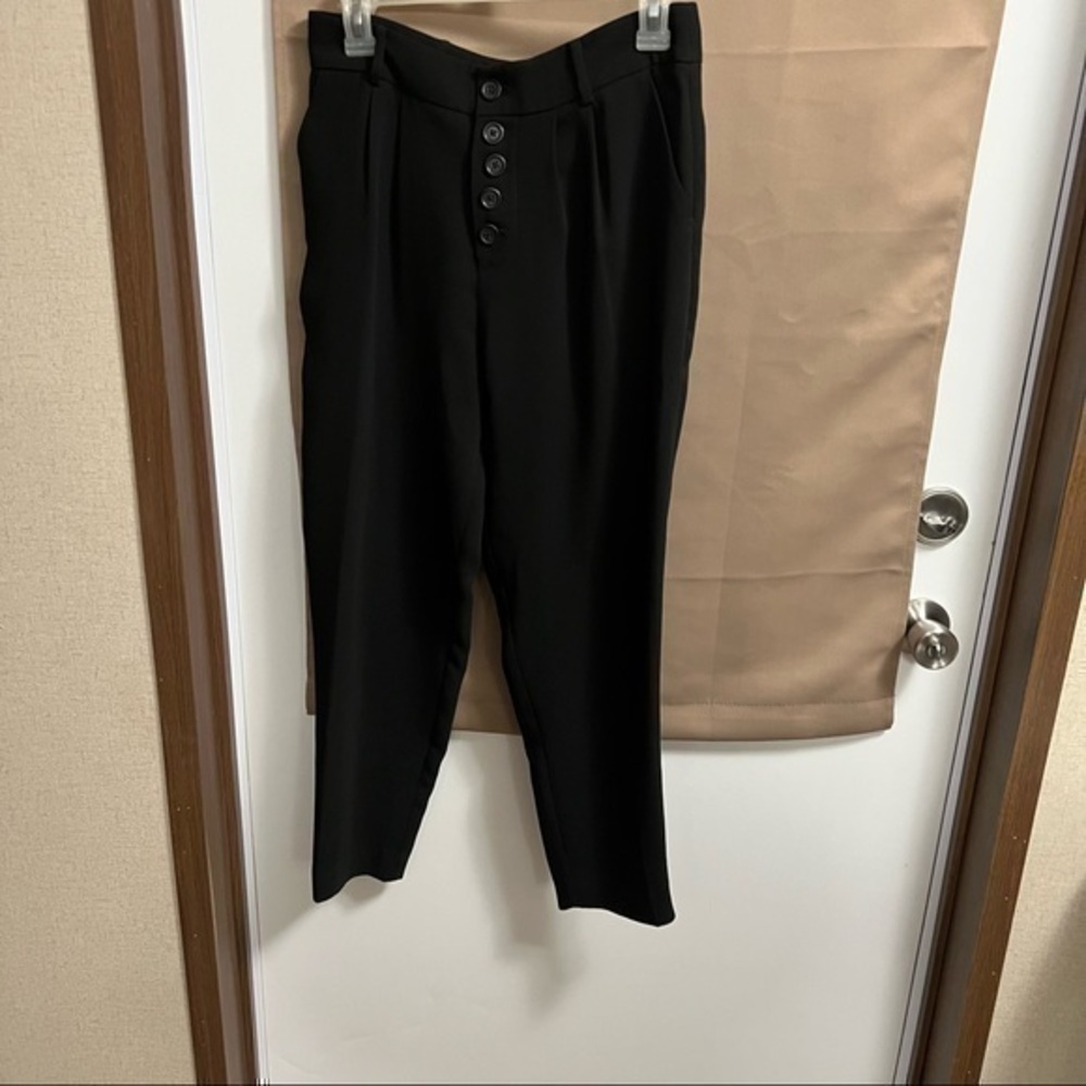 Anthropologie women's black straight leg pants sz 4